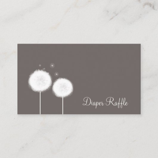 Deux Dandelions Taupe Cartes de Raffin Rustiques (Devant)