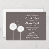 Deux Dandelions Taupe Des Invitations De Mariage R (Devant / Derrière)
