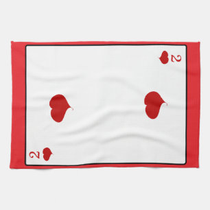 Deux de Coeurs Jouer Carte Cuisine Serviette