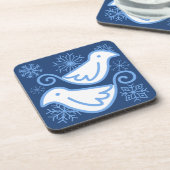 Deux Dessous de verre bleu hiver Doves (série de 6 (Côté gauche)