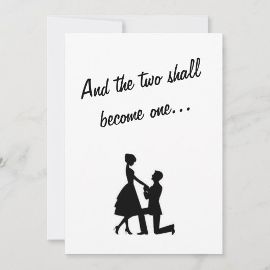 Deux deviendront une invitation noire et blanche (Devant)