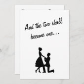 Deux deviendront une invitation noire et blanche (Devant / Derrière)