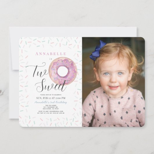 Deux douce fille de beigne rose 2e invitation d'an (Devant)