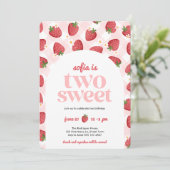 Deux douce fraise fille 2e invitation anniversaire (Debout devant)