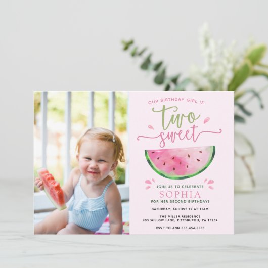 Deux douce pastèque Invitation d'anniversaire (Debout devant)