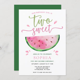 Deux douce pastèque Invitation d'anniversaire