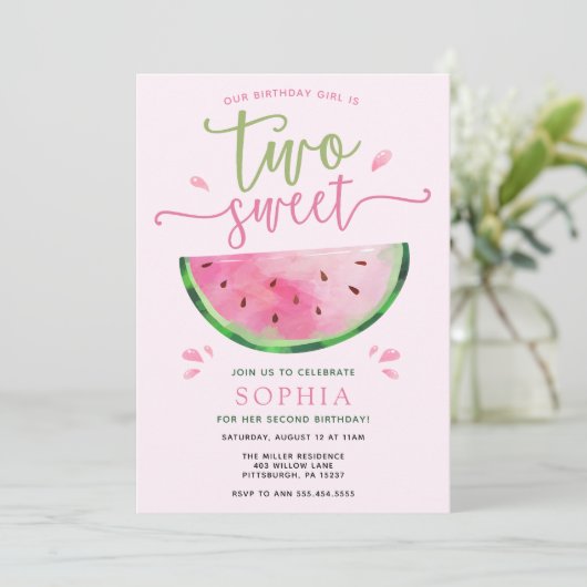 Deux douce pastèque Invitation d'anniversaire (Debout devant)