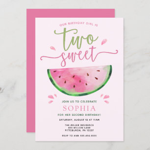 Deux douce pastèque Invitation d'anniversaire