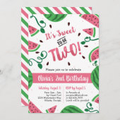 Deux douce pastèque Invitation de fête d'anniversa (Devant / Derrière)