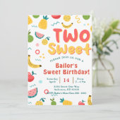 Deux douces | Fruit Party Anniversaire Invitation (Debout devant)