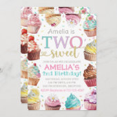 Deux Douces Invitations, Invitation Cupcake (Devant / Derrière)