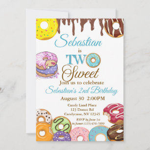 "DEUX douceurs" Donut 2e invitation anniversaire