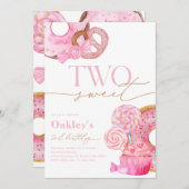 Deux doux 2e anniversaire Invitation (Devant / Derrière)