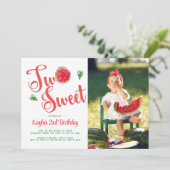 Deux doux 2e anniversaire Invitation photo (Debout devant)