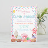 Deux doux deuxième invitation d'anniversaire (Debout devant)