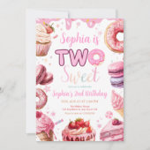 Deux doux Invitation d'anniversaire, 2e fille d'an (Devant)