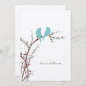 Deux Doves {mod} Invitations de mariage (Devant / Derrière)