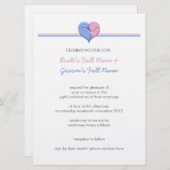 Deux Doves Un Coeur 2 Faire-part de mariage (Devant / Derrière)