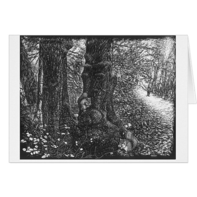Deux écureuils dans les bois (Devant horizontal)