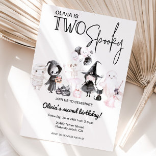 Deux éffrayant halloween rose invitation 2e annive