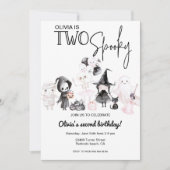 Deux éffrayant halloween rose invitation 2e annive (Devant)