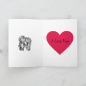 Deux éléphants tenant des troncs La carte de Saint (Intérieur)