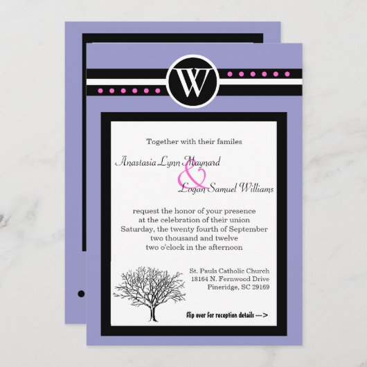 DEUX EN UN MARIAGE CÉRÉMONIE ET INVITATION À LA RÉ (Devant / Derrière)