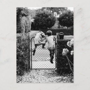 Deux enfants'échappent briefkaart