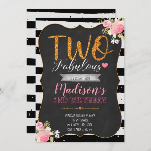Deux fabuleuses invitations pour fêter un annivers (Devant / Derrière)
