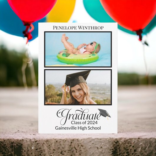 Deux Faire-part de graduation photo et Invitation 