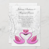 Deux faire-part de mariage de baiser roses de (Devant / Derrière)