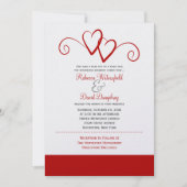 Deux Faire-part de mariage de Red Hearts (Devant)