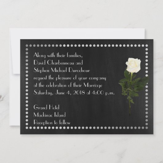 Deux Faire-part de mariage Gay Tuxedo (Dos)