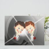 Deux faire-part de mariage mignon d'homosexuel de (Debout devant)