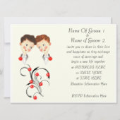 Deux faire-part de mariage mignon d'homosexuel de (Dos)