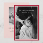 deux faire-part de naissance moderne de la saint-v (Devant / Derrière)