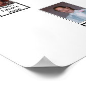 Deux Familles Arbre Fractale Rose Photo Nom Poster (Coin)