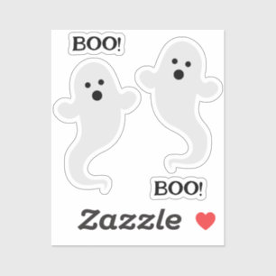 Deux Fantômes avec BOO ! Stickers personnalisés en