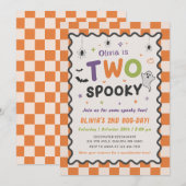 Deux fantômes de Halloween effrayants Invitation d (Devant / Derrière)