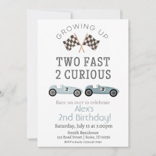Deux Fast 2 Curieux Invitation Anniversaire