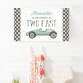 Deux Fast Blue Race Car 2e Anniversaire Bannière (En situation)