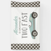 Deux Fast Blue Race Car 2e Anniversaire Bannière (Vertical)