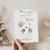 DEUX Fast Blue Tricycle Invitation Anniversaire