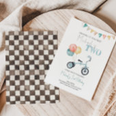 DEUX Fast Blue Tricycle Invitation Anniversaire