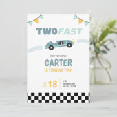 Deux Fast Race Car 2e Invitation Anniversaire (Debout devant)
