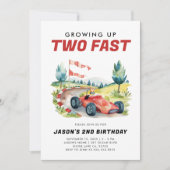 Deux Fast Race Car 2e Invitation Anniversaire (Devant)