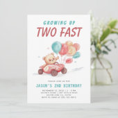 Deux Fast Race Car 2e Invitation Anniversaire (Debout devant)