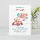 Deux Fast Race Car 2e Invitation Anniversaire (Debout devant)