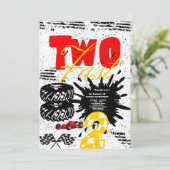 Deux Fast Race Car Boy 2e Invitation de fête d'ann (Debout devant)