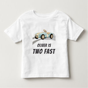 Deux Fast Race Car Boy 2nd Birthday Party T-Shirt